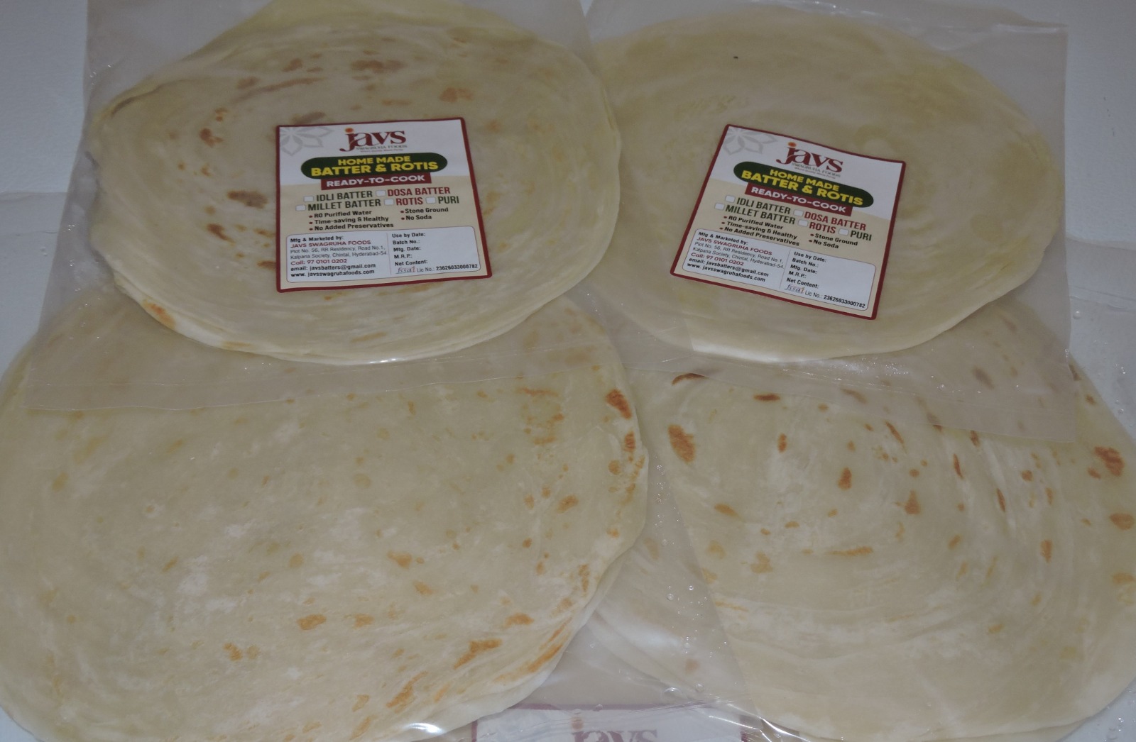 JAVS ready-to-cook flatbread product